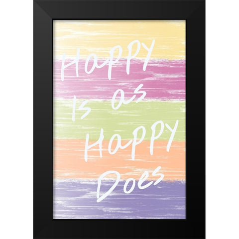 Happy Brush Black Modern Wood Framed Art Print by Hogan, Melody