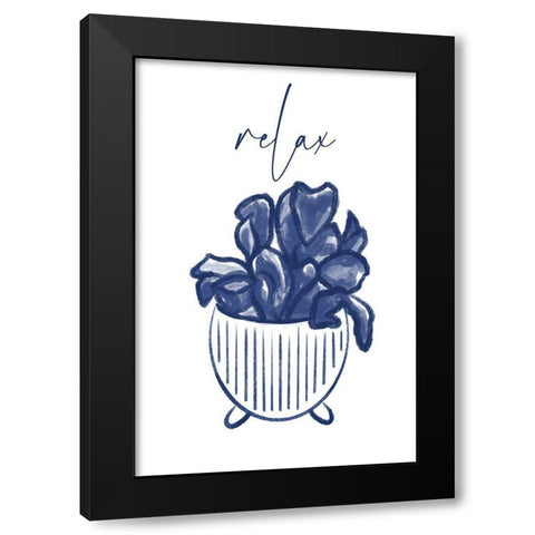 Relax 1 Black Modern Wood Framed Art Print with Double Matting by Hogan, Melody