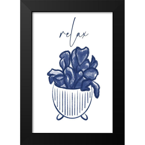 Relax 1 Black Modern Wood Framed Art Print by Hogan, Melody