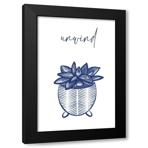 Unwind 3 Black Modern Wood Framed Art Print by Hogan, Melody