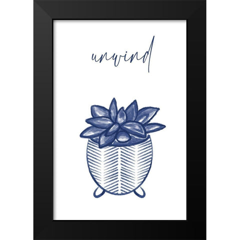 Unwind 3 Black Modern Wood Framed Art Print by Hogan, Melody