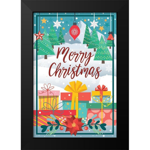 Christmas Gifts 2 Black Modern Wood Framed Art Print by Hogan, Melody