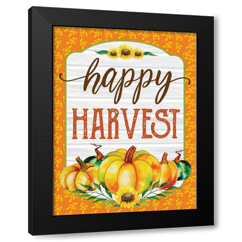 Happy Harvest Black Modern Wood Framed Art Print by Hogan, Melody