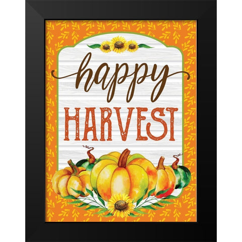 Happy Harvest Black Modern Wood Framed Art Print by Hogan, Melody