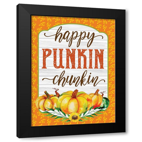Happy Punkin Chunkin Black Modern Wood Framed Art Print with Double Matting by Hogan, Melody
