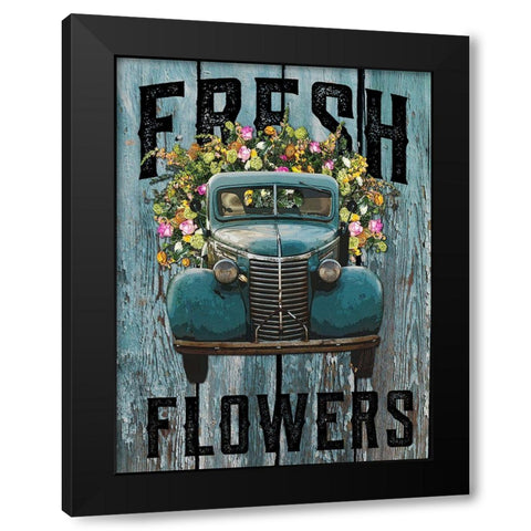 Fresh Flowers 1 Black Modern Wood Framed Art Print with Double Matting by Hogan, Melody