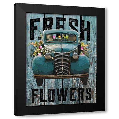 Fresh Flowers 2 Black Modern Wood Framed Art Print with Double Matting by Hogan, Melody