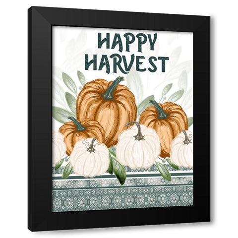 Happy Harvest Black Modern Wood Framed Art Print by Hogan, Melody
