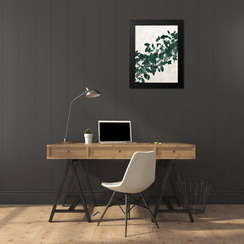 Green Leaf 1 Black Modern Wood Framed Art Print by Hogan, Melody