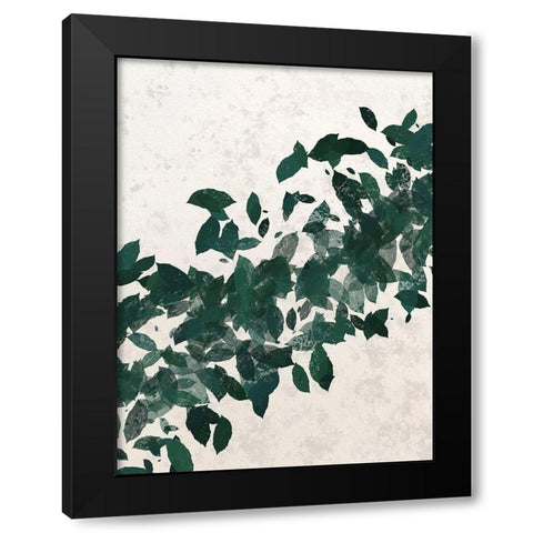 Green Leaf 1 Black Modern Wood Framed Art Print with Double Matting by Hogan, Melody