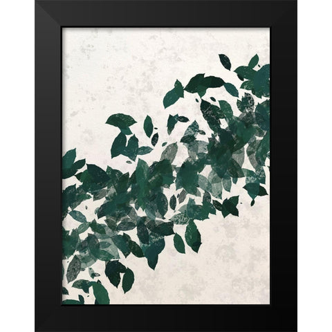 Green Leaf 1 Black Modern Wood Framed Art Print by Hogan, Melody