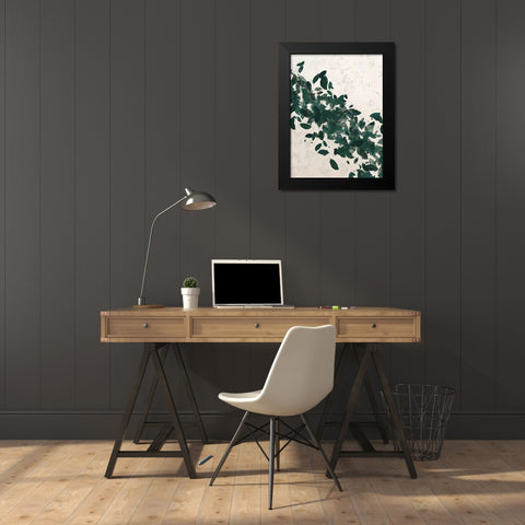 Green Leaf 2 Black Modern Wood Framed Art Print by Hogan, Melody