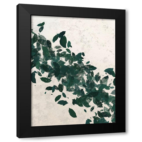 Green Leaf 2 Black Modern Wood Framed Art Print by Hogan, Melody