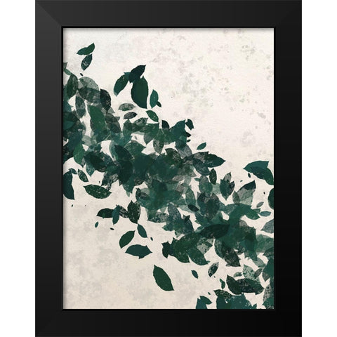 Green Leaf 2 Black Modern Wood Framed Art Print by Hogan, Melody