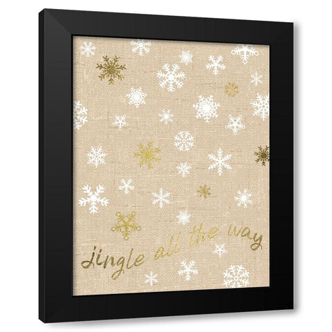 Burlap Lace Gold Xmas 2 Black Modern Wood Framed Art Print by Hogan, Melody