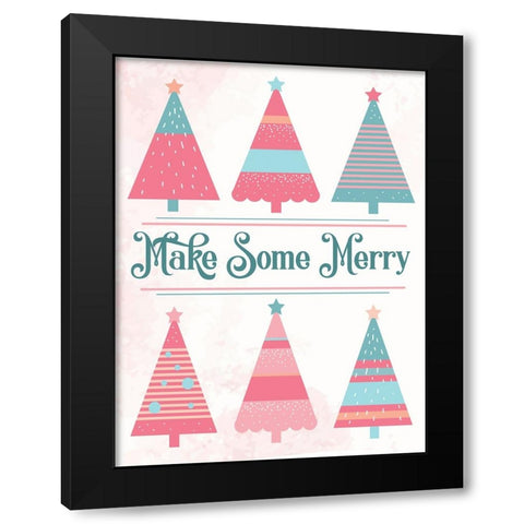 Candy Xmas Trees 1 Black Modern Wood Framed Art Print by Hogan, Melody