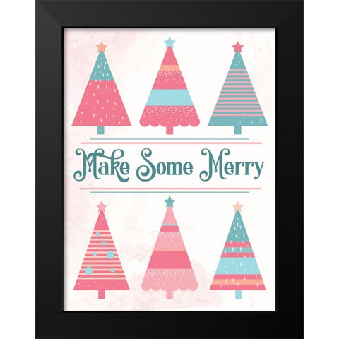 Candy Xmas Trees 1 Black Modern Wood Framed Art Print by Hogan, Melody