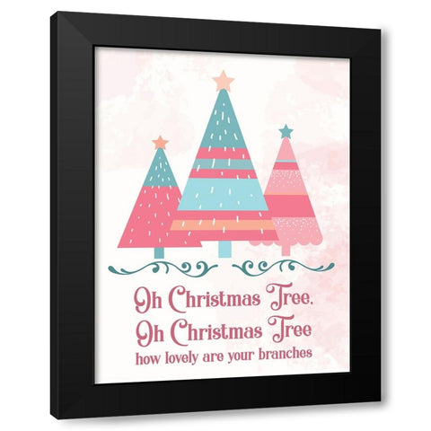 Candy Xmas Trees 2 Black Modern Wood Framed Art Print with Double Matting by Hogan, Melody
