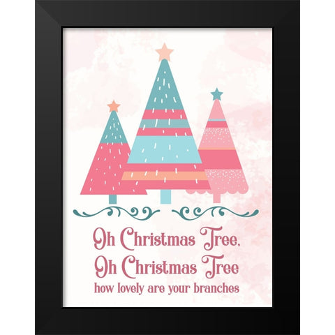 Candy Xmas Trees 2 Black Modern Wood Framed Art Print by Hogan, Melody