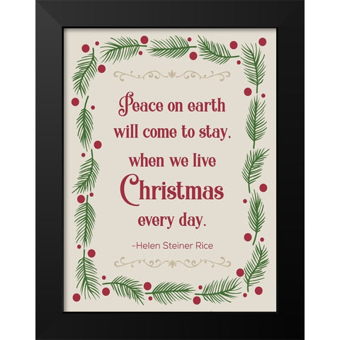 Pine Xmas 2 Black Modern Wood Framed Art Print by Hogan, Melody