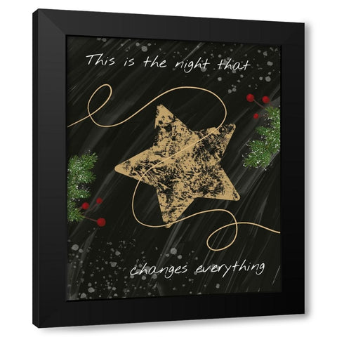 Christmas Night Black Modern Wood Framed Art Print by Hogan, Melody