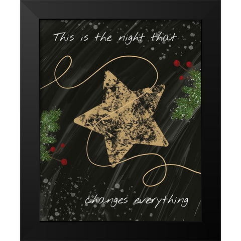 Christmas Night Black Modern Wood Framed Art Print by Hogan, Melody