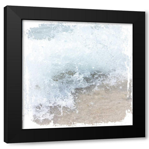 Crashing Waves Black Modern Wood Framed Art Print by Hogan, Melody