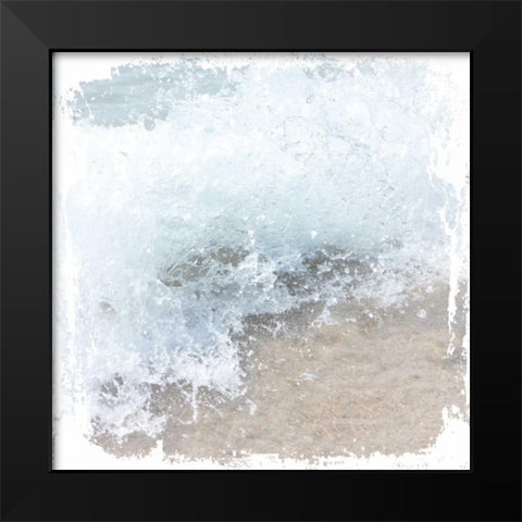 Crashing Waves Black Modern Wood Framed Art Print by Hogan, Melody