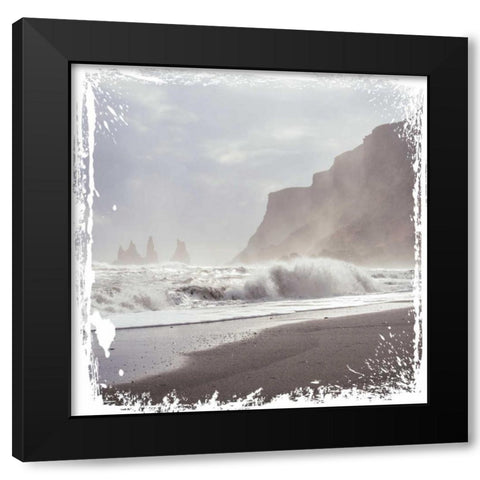 Entering Waves Black Modern Wood Framed Art Print by Hogan, Melody