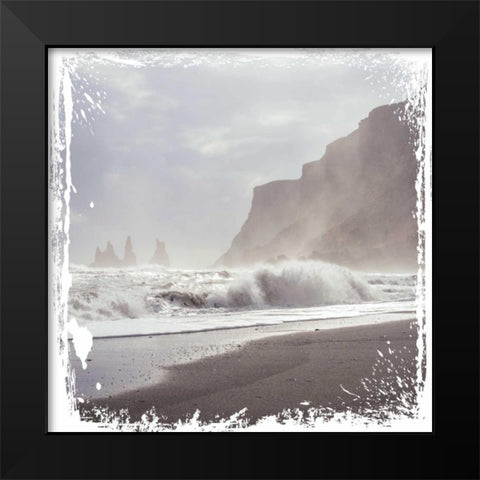 Entering Waves Black Modern Wood Framed Art Print by Hogan, Melody