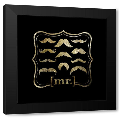 Mustache Galore Black Modern Wood Framed Art Print by Hogan, Melody