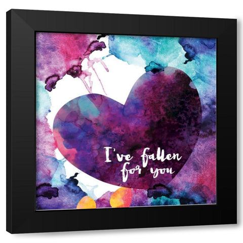 Watercolor Love 3 Black Modern Wood Framed Art Print by Hogan, Melody
