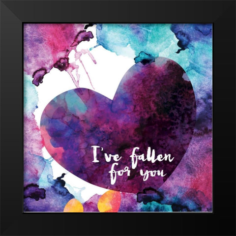 Watercolor Love 3 Black Modern Wood Framed Art Print by Hogan, Melody