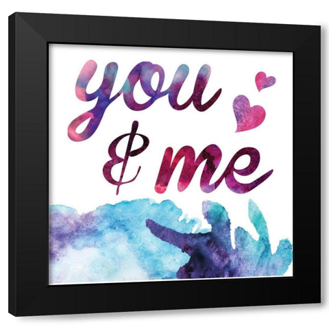 Watercolor Love 4 Black Modern Wood Framed Art Print by Hogan, Melody