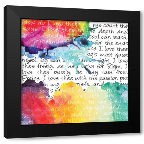 Watercolor Love 6 Black Modern Wood Framed Art Print with Double Matting by Hogan, Melody