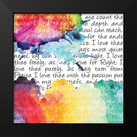 Watercolor Love 6 Black Modern Wood Framed Art Print by Hogan, Melody