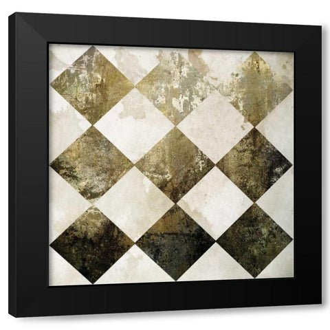 Gold Sparkle Black Modern Wood Framed Art Print with Double Matting by Hogan, Melody