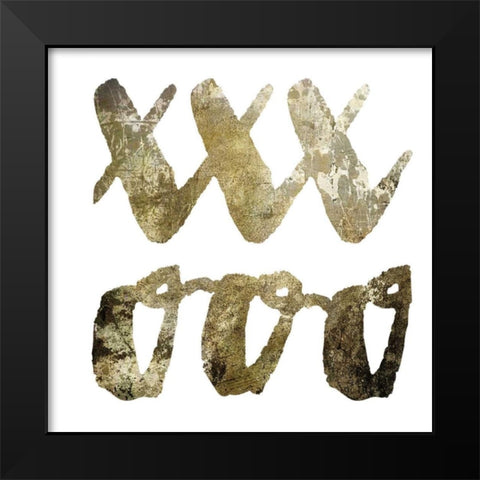 Sparkle Glam XOXO Black Modern Wood Framed Art Print by Hogan, Melody