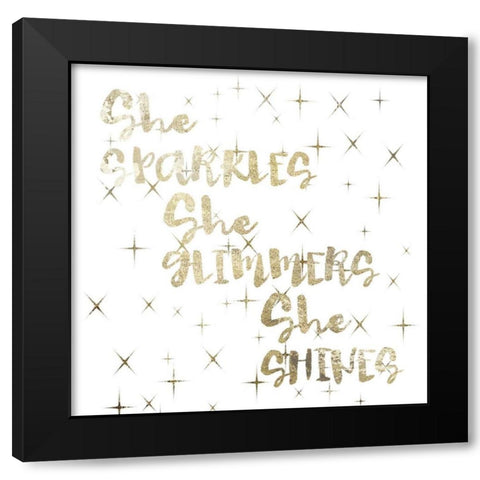 Glimmer Pair 1 Black Modern Wood Framed Art Print by Hogan, Melody