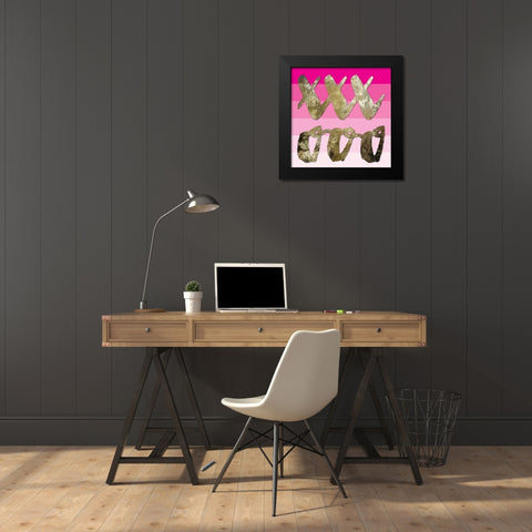 Sparkle Glam Pinks 3 Black Modern Wood Framed Art Print by Hogan, Melody