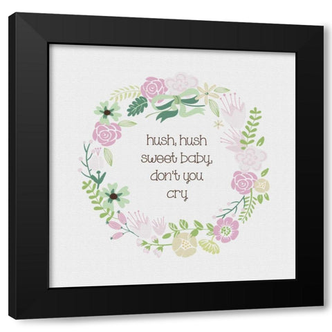 Baby Hush 2 Texture Black Modern Wood Framed Art Print by Hogan, Melody