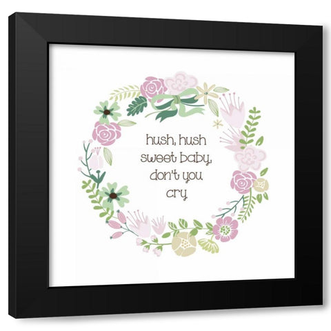 Baby Hush 1 Black Modern Wood Framed Art Print with Double Matting by Hogan, Melody
