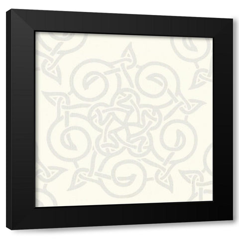 Cream Kolidescope Black Modern Wood Framed Art Print with Double Matting by Hogan, Melody