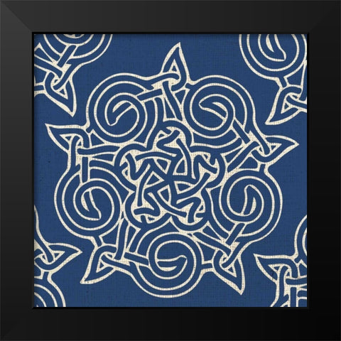 Indigo Kolidescope Black Modern Wood Framed Art Print by Hogan, Melody