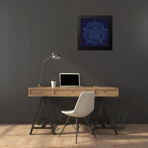 Deep Blue Kolidescope Black Modern Wood Framed Art Print by Hogan, Melody