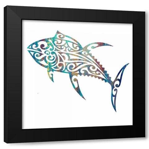 Tribal Koi 1 Black Modern Wood Framed Art Print by Hogan, Melody