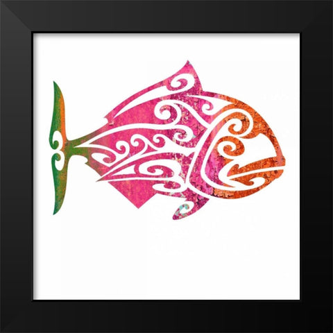 Tribal Koi 4 Black Modern Wood Framed Art Print by Hogan, Melody