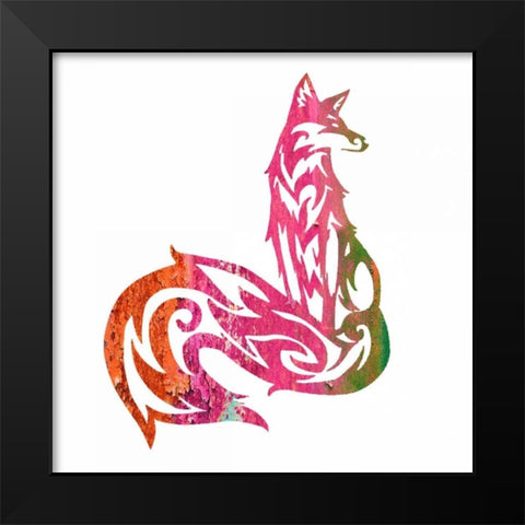 Tribal Fox 2 Black Modern Wood Framed Art Print by Hogan, Melody