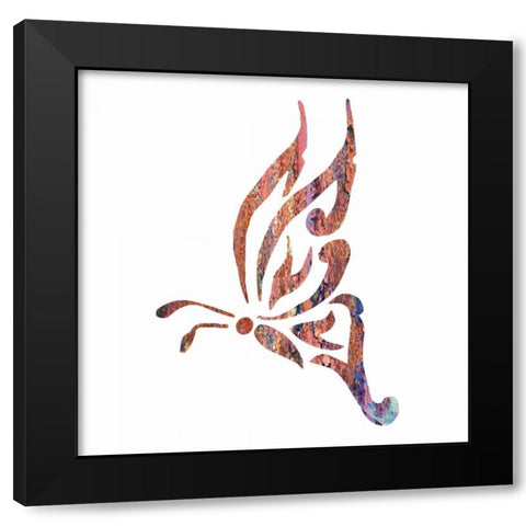Tribal Butterfly 1 Black Modern Wood Framed Art Print by Hogan, Melody