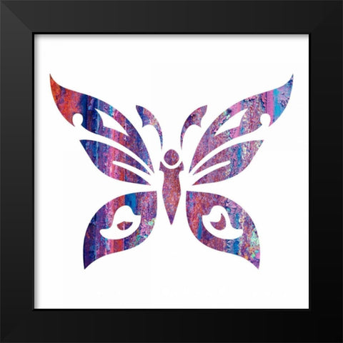 Tribal Butterfly 2 Black Modern Wood Framed Art Print by Hogan, Melody